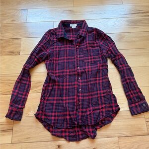 Red & blue button up